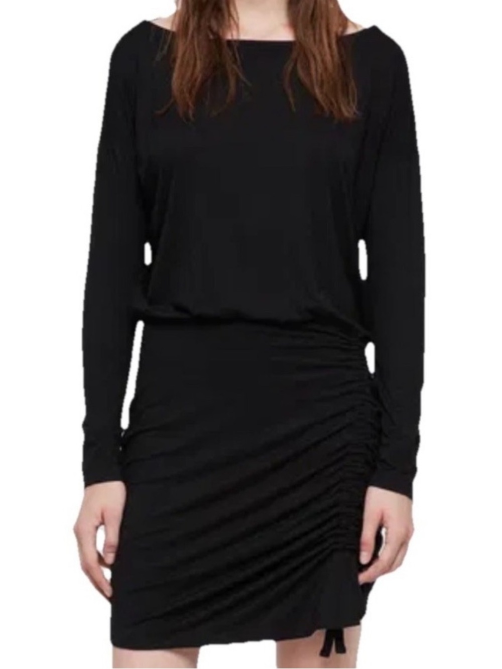 All Saints Tavi Ruched Mini Knit Dress